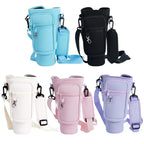 Tumbler Pouch Bag with Adjustable Strap & Pockets | Neoprene Sleeve Cup Holder Pouch ( Random Color )