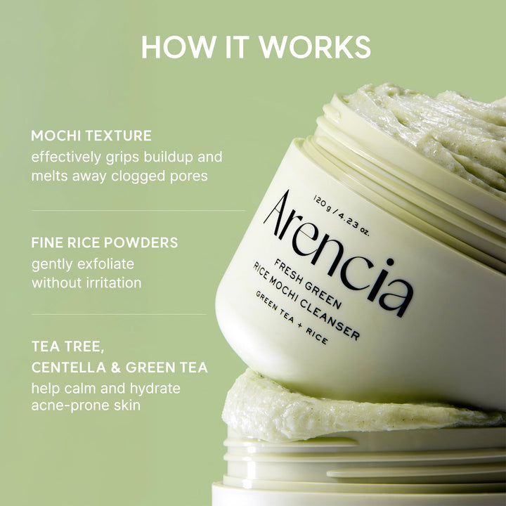 Translation missing: en.Arencia Fresh Green Rice Mochi Cleanser ingredients
